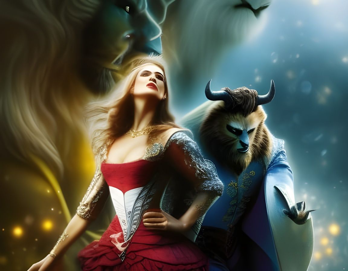 Beauty and The Beast in Fantasy Art Style