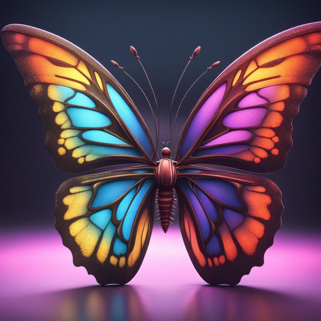 Gothic colorful butterfly