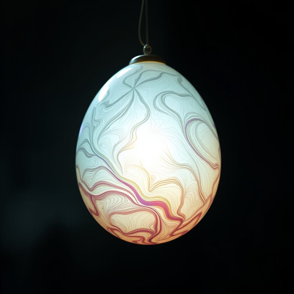 Ethereal, Glowing Egg Suspended in Mid-Air, with Iridescent ...