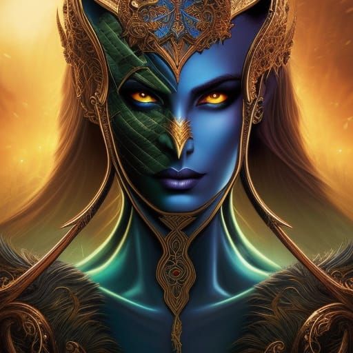 Elegant Dark Elf Supermodel in Comic Book Art