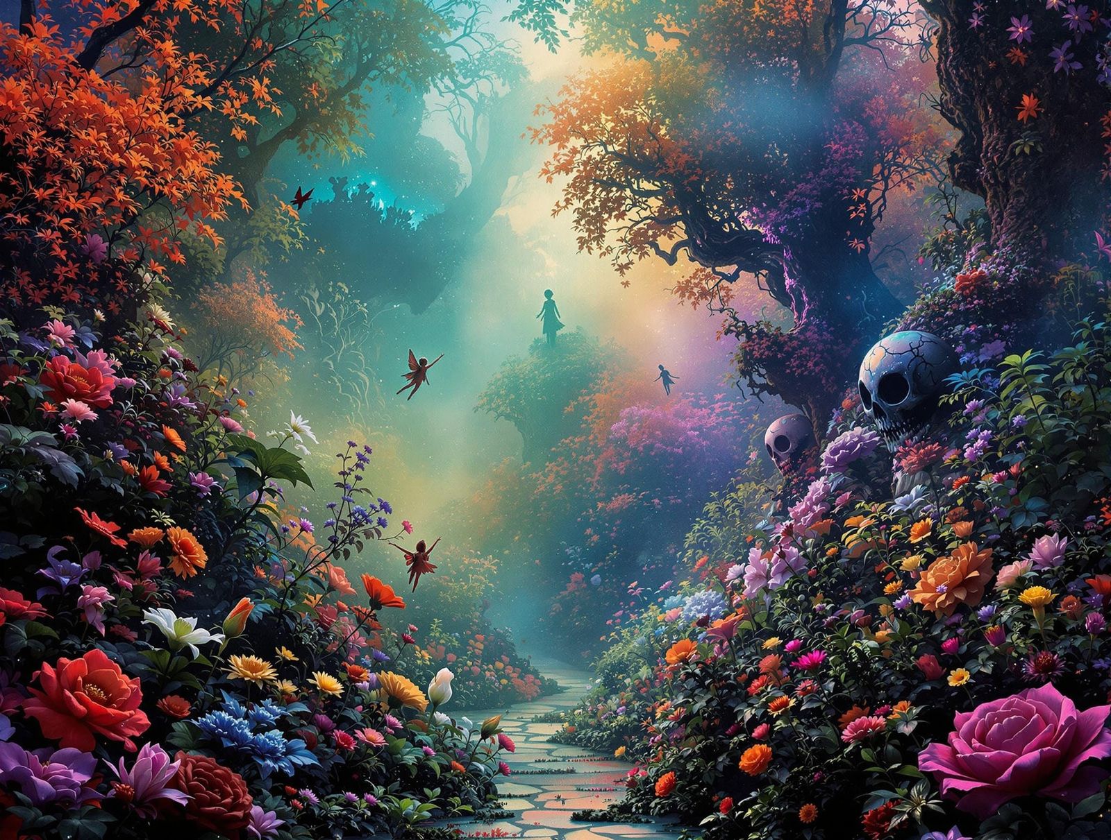 Surreal Fairy Landscape in High Contrast Color