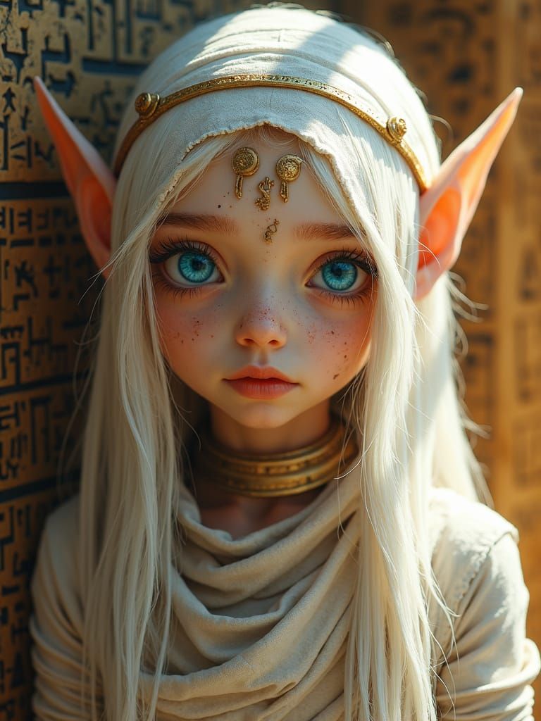 Stunning Mummified Elf in Ancient Egyptian-Inspired Hyperrea...