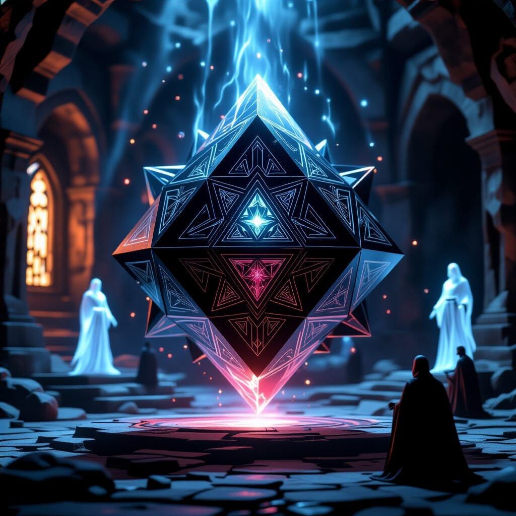 Mystical Star Wars Holocron in Ancient Chamber