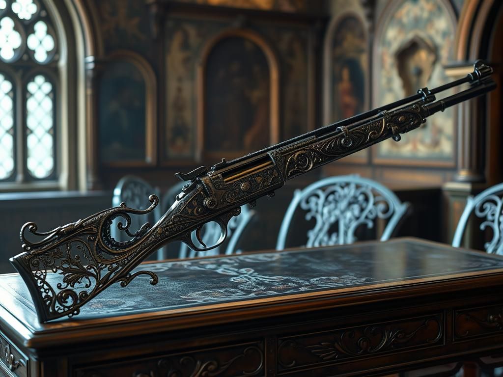 Ethereal Rococo Rifle with Filigree Metal Details