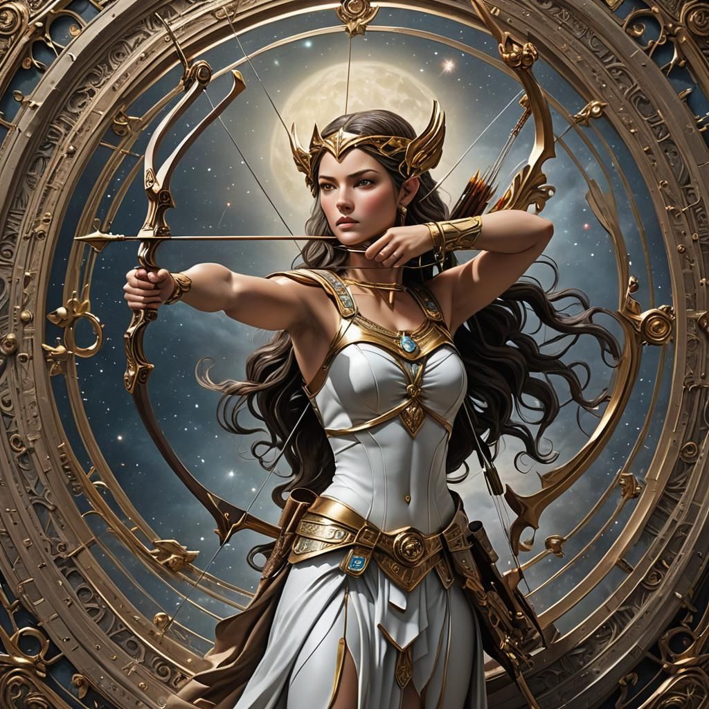 Futuristic Artemis: Goddess of the Hunt and Archery
