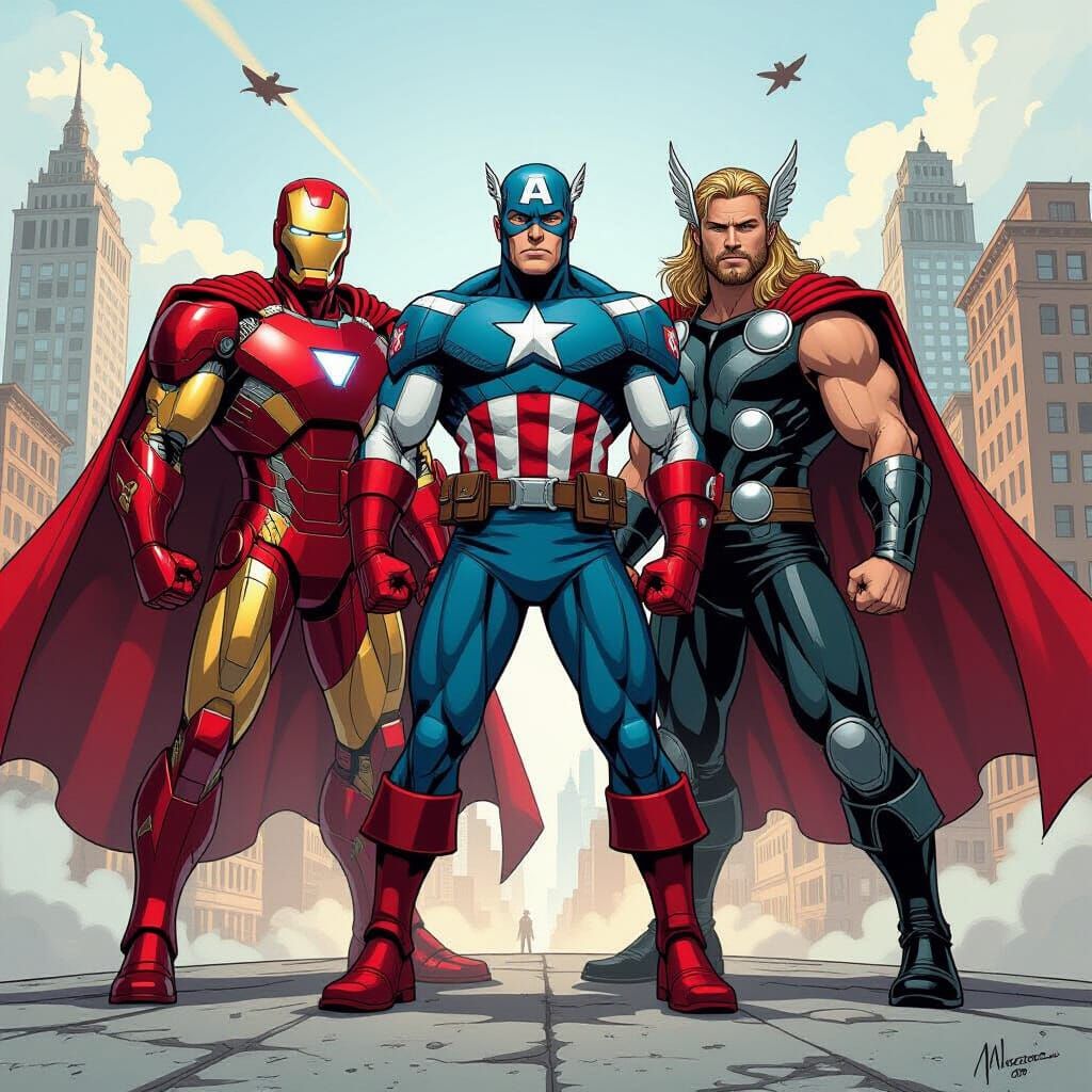 Avengers Assembled: A Comic Book Style Illustration