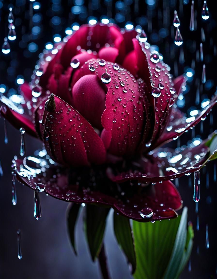 Peony in dark colors