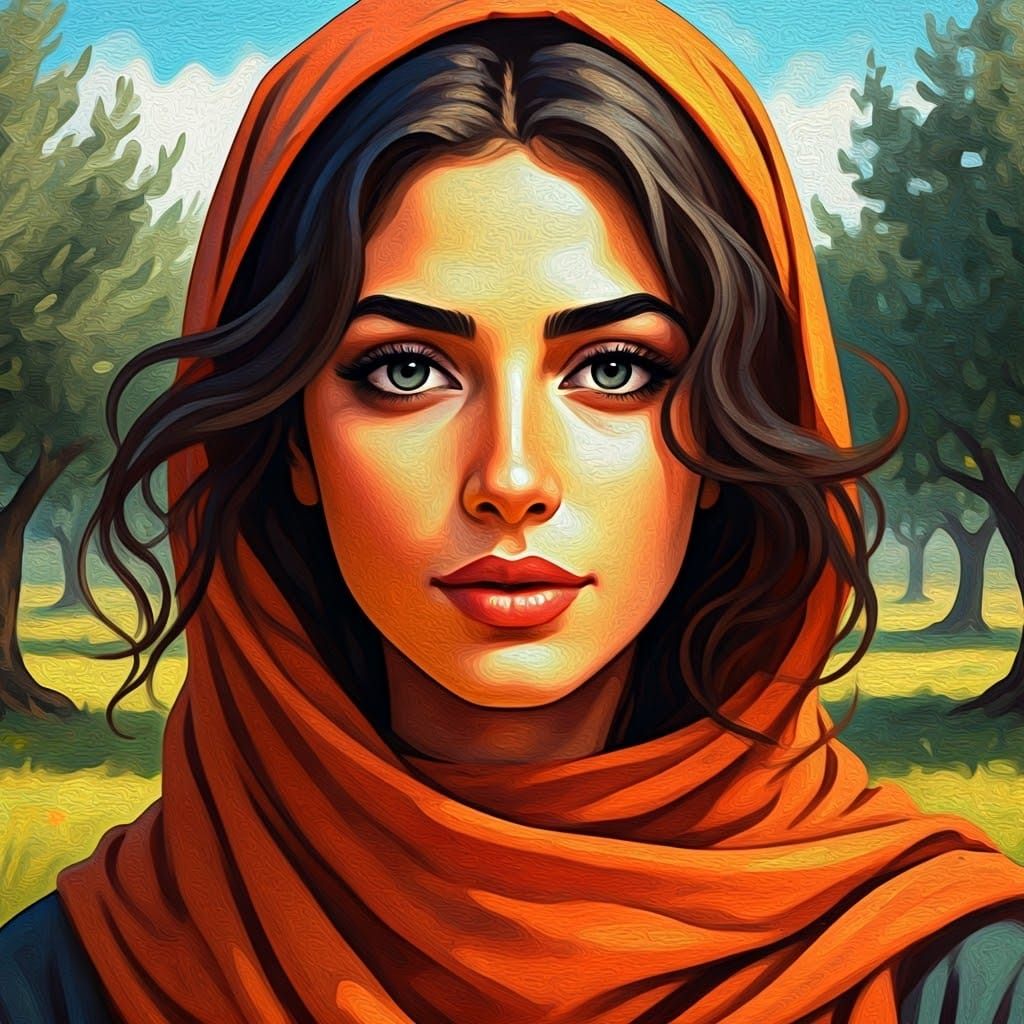 Impressionistic Portrait of a Palestinian Woman