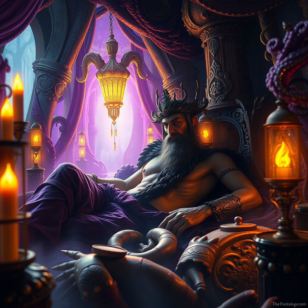 Mystical Realm: Dark Fantasy Art Nouveau Concept