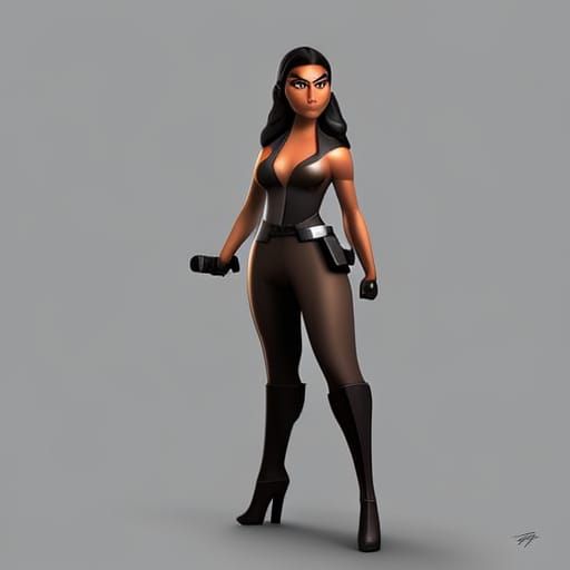 Voluptuous Spy: Symmetrical Beauty in 3D Digital Art