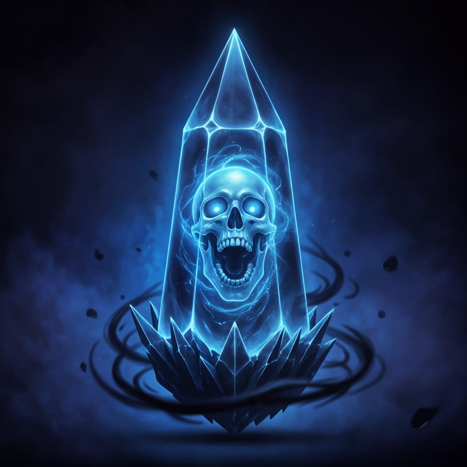Spectral Skull Encased in Luminous Soul Crystal
