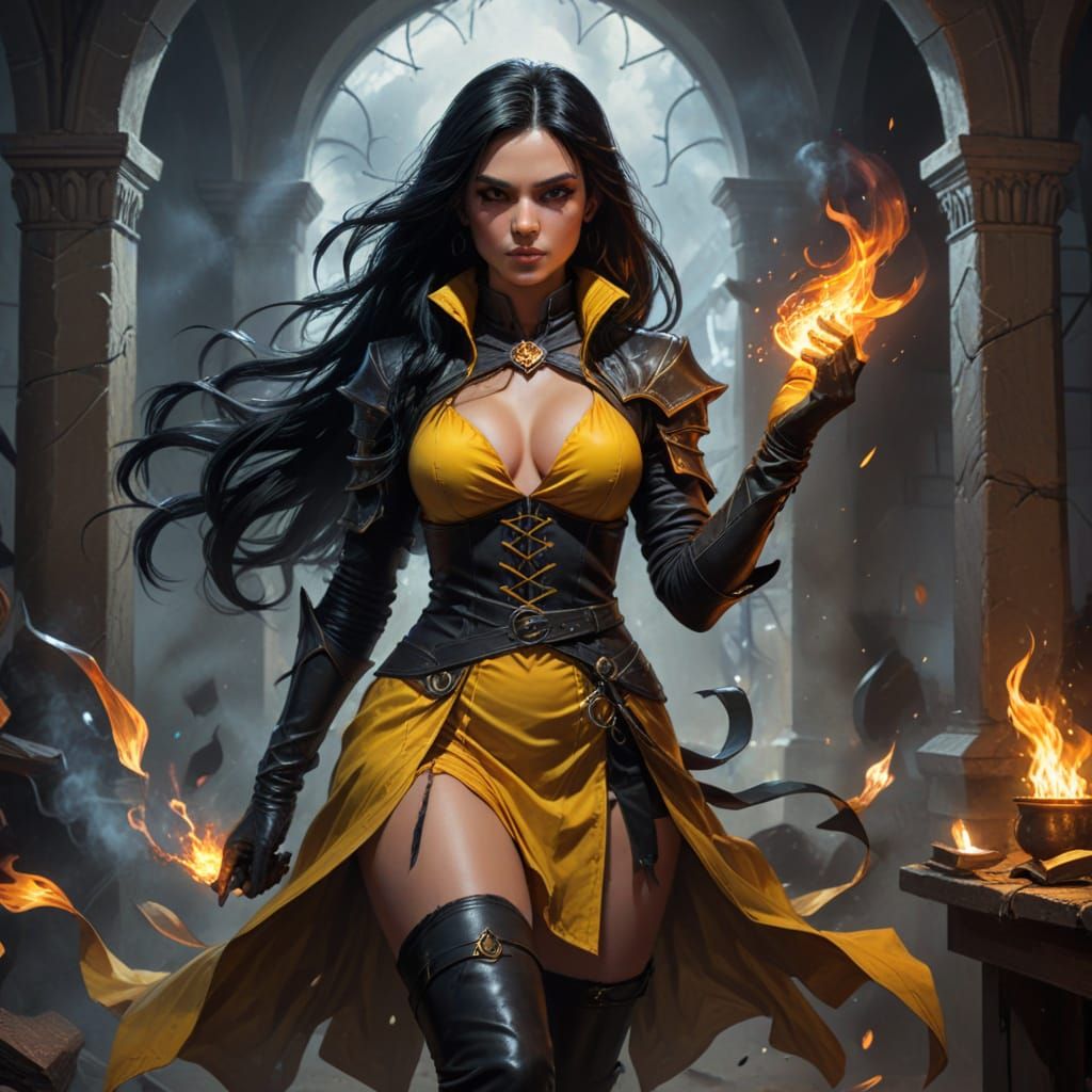 Salty Fire Mage in Dramatic Magic the Gathering Art