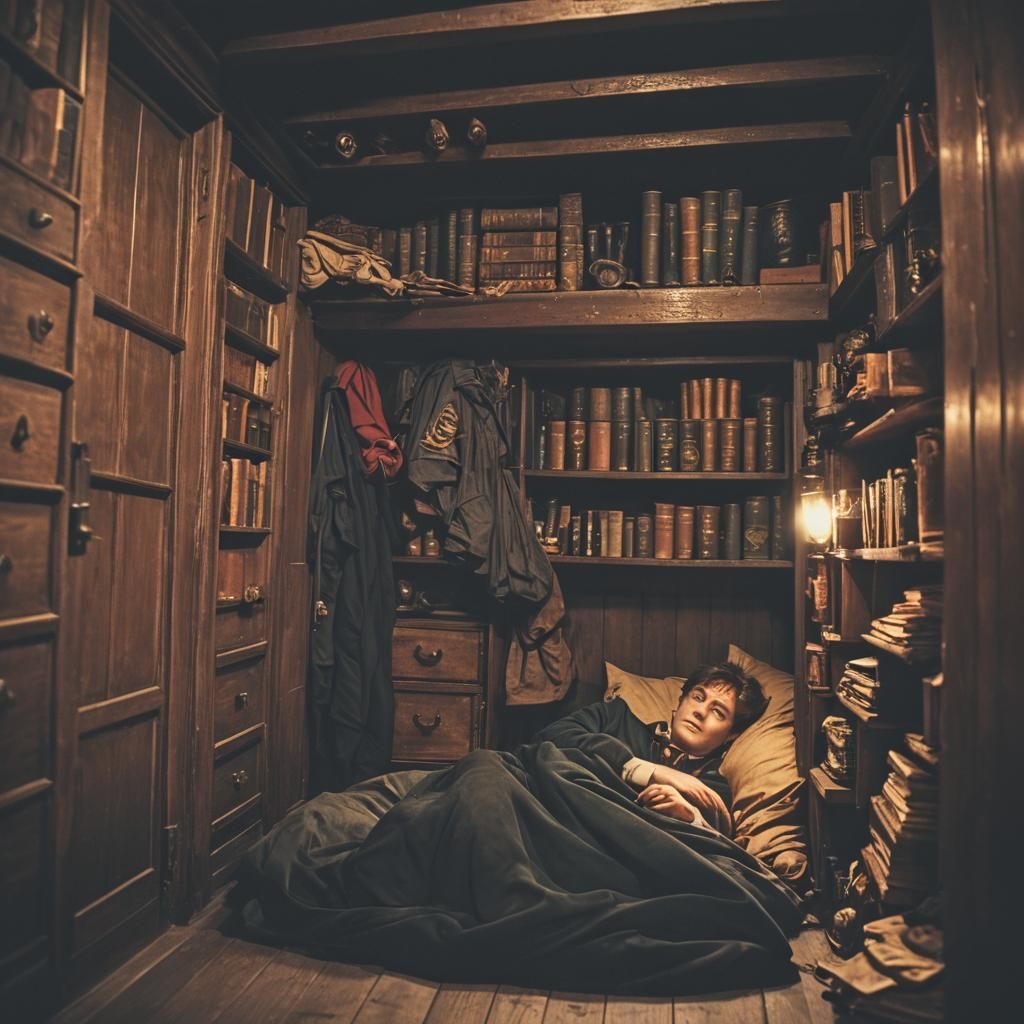 Sleeping Under the Stairs: A Cinematic Still