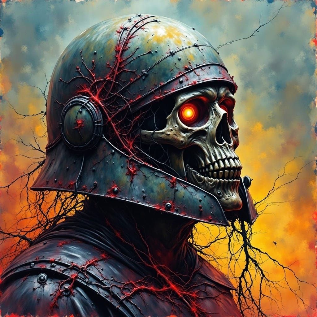 Zombie Soldier in Dynamic Lighting, Inspired by Filmic Expre...