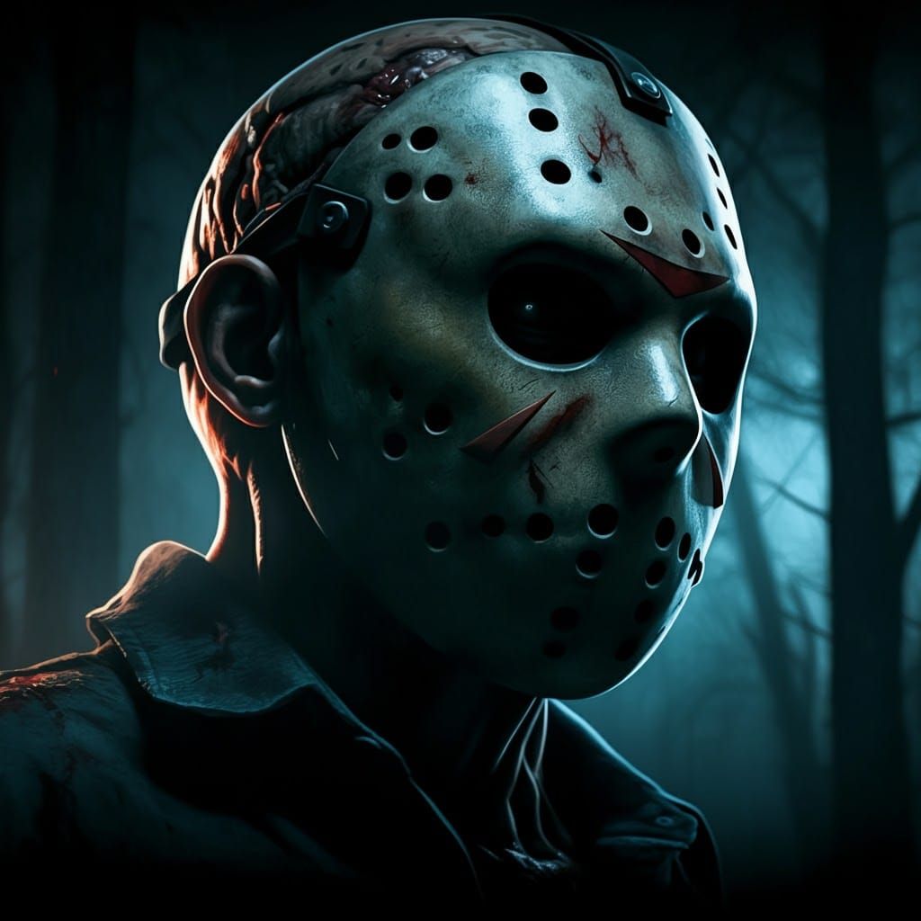 Jason Voorhees in Eerie Forest, 1980s Horror