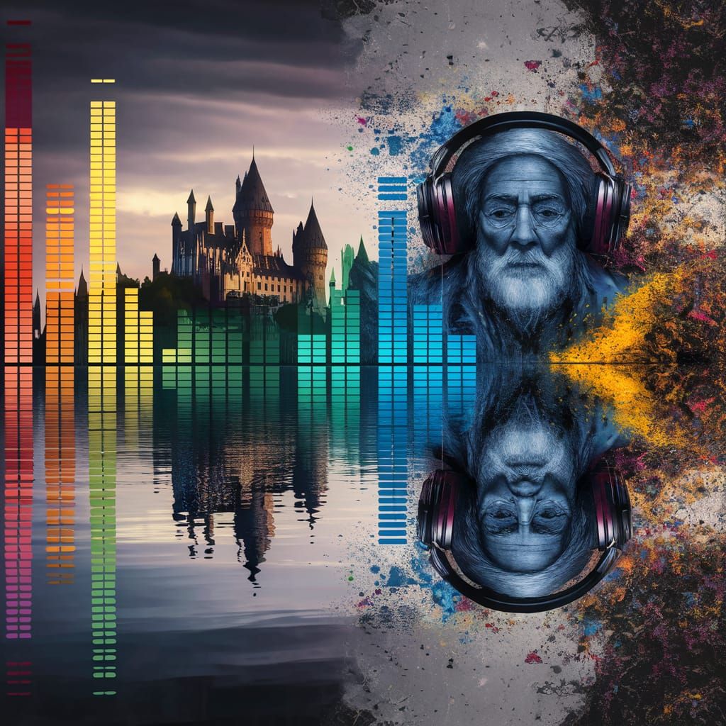 Dumbledore Album Cover: Magical School Castle Silhouette