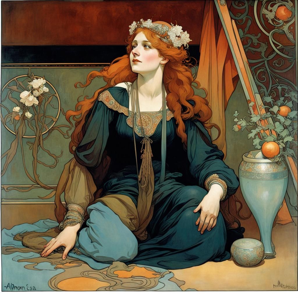 Art Nouveau Inspiration: An AI Homage to Mucha