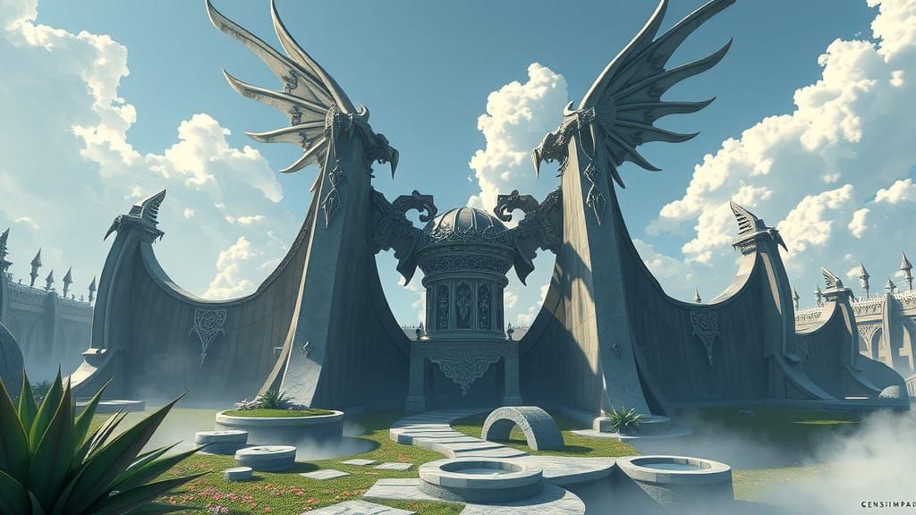 Bewitched Celtic City in Detailed 3D Anime Style