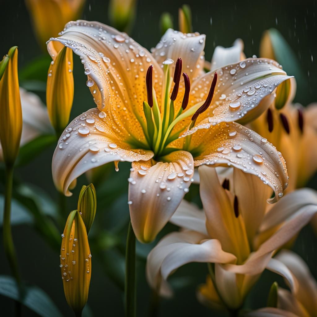 Lilies in Golden Hour Light