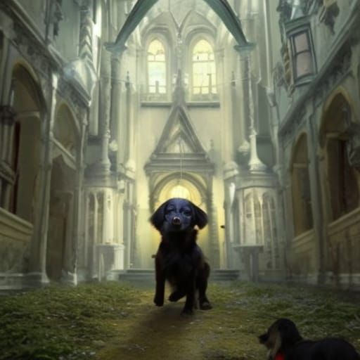 Dog Welcomed to Fevertown Church: Digital Matte Painting