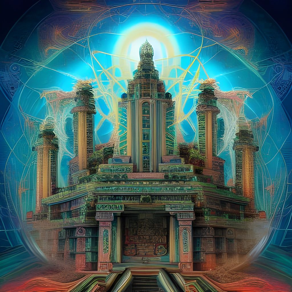 Magical Oracle Temple with Unrealistic Structures