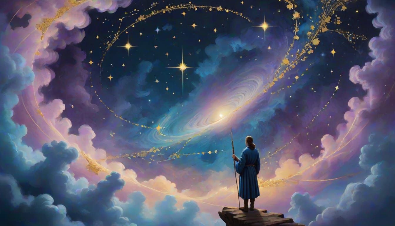 Celestial Cartographer Charts Constellations in Ethereal Spa...