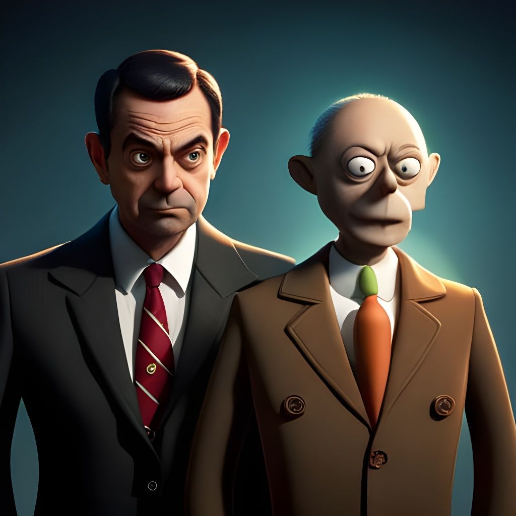 Mr. Bean Rick and Morty Bruce Willis Hybrid