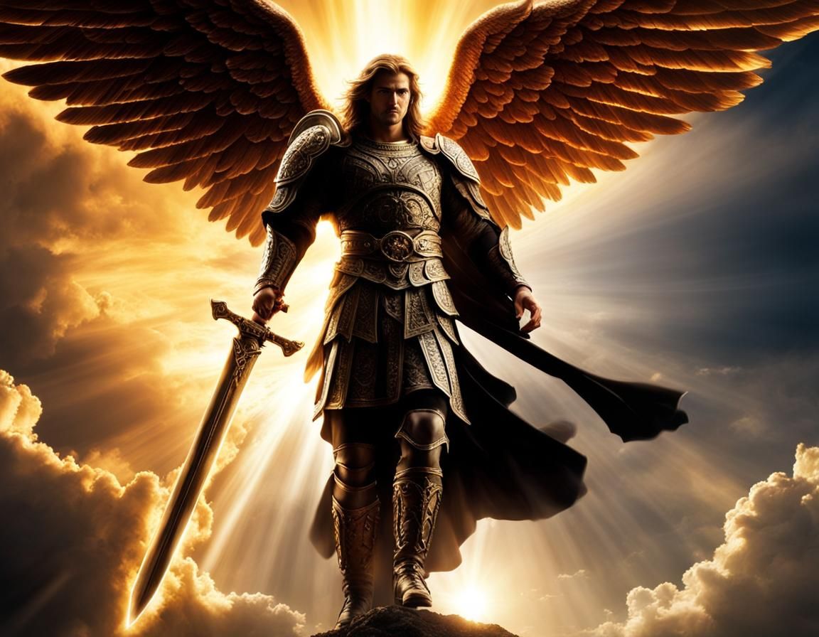 Archangel Michael Defeats Lucifer in Fiery Battle