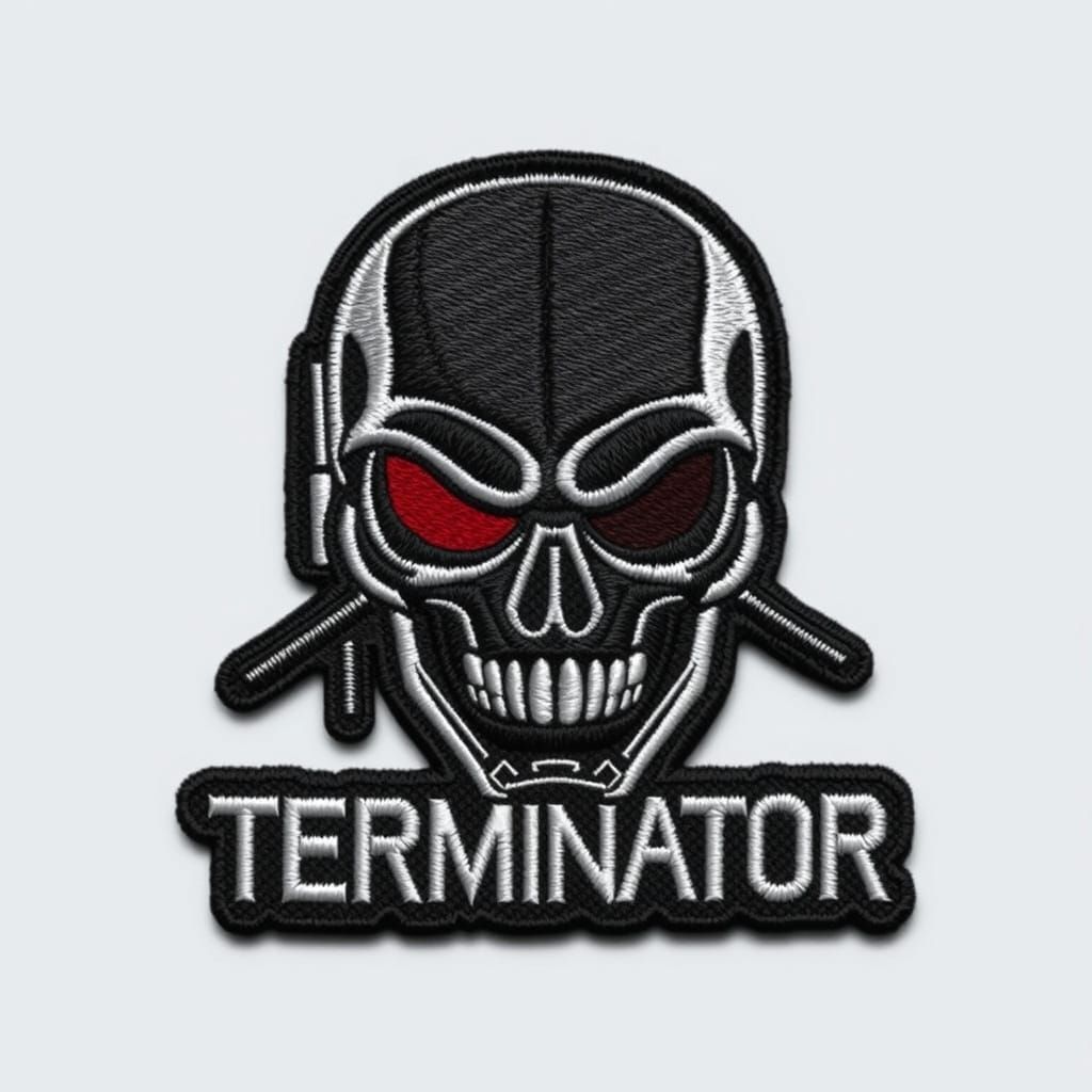 Terminator Game Embroidered Patch Design