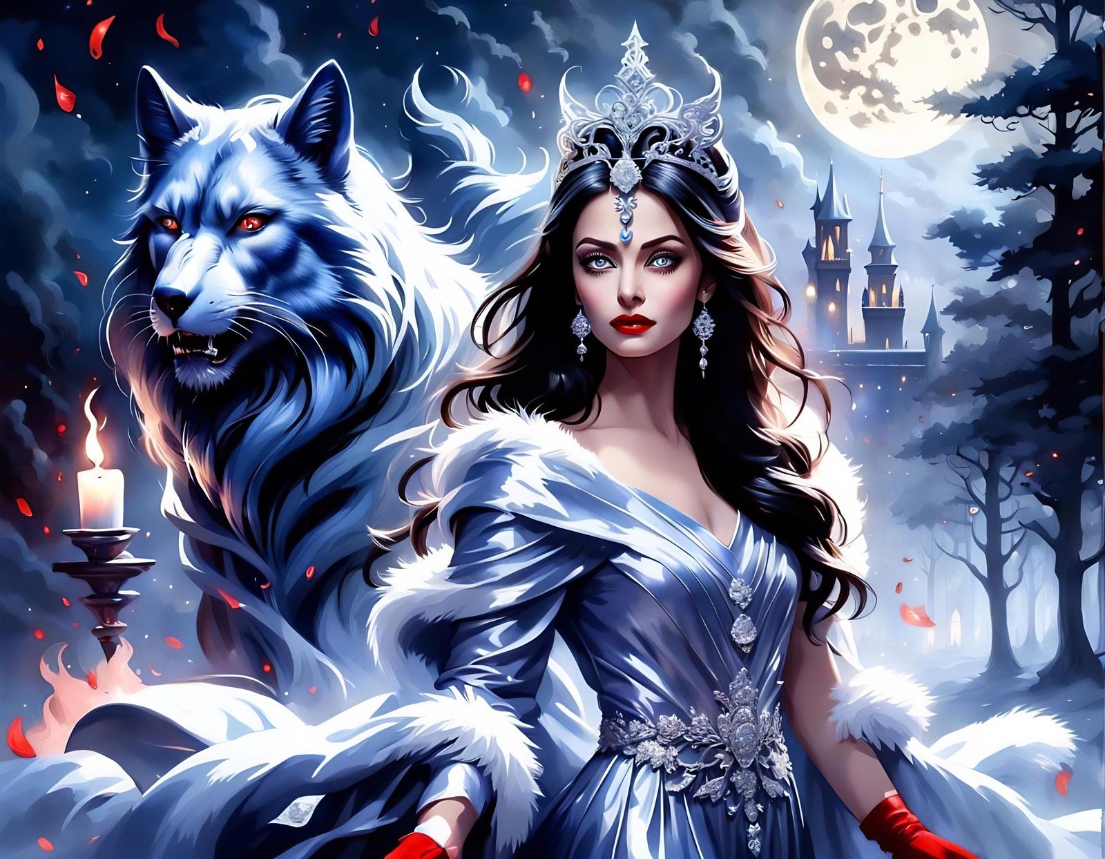 Hypnotic Woman in Silver Mask, Dark Fantasy Art