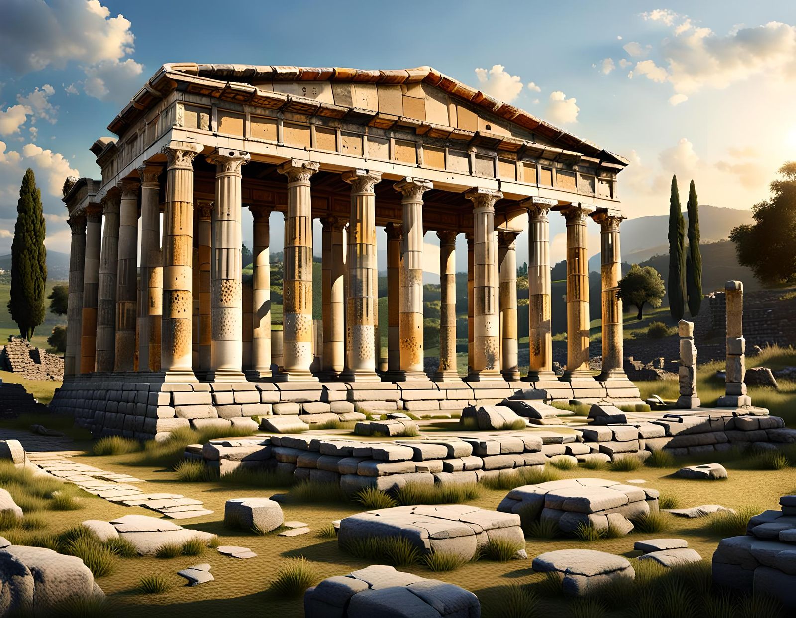 Temple of Artemis Ruins: Dark Fantasy Concept Art