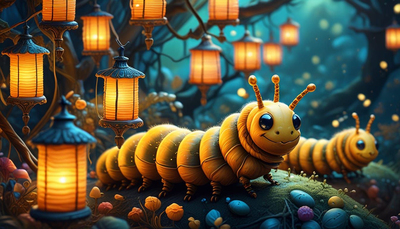“Caterpillar Among Lanterns”