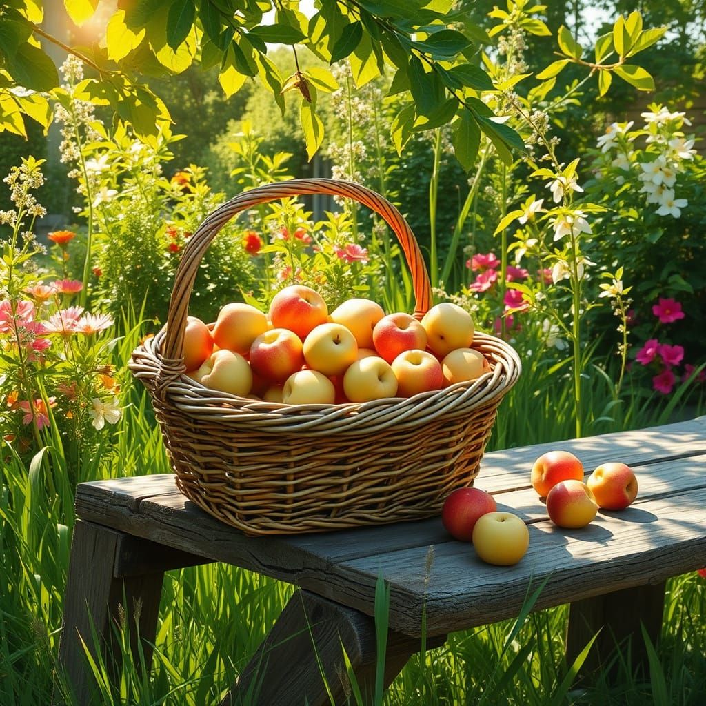 Serene Summer Still Life in Realistic Style