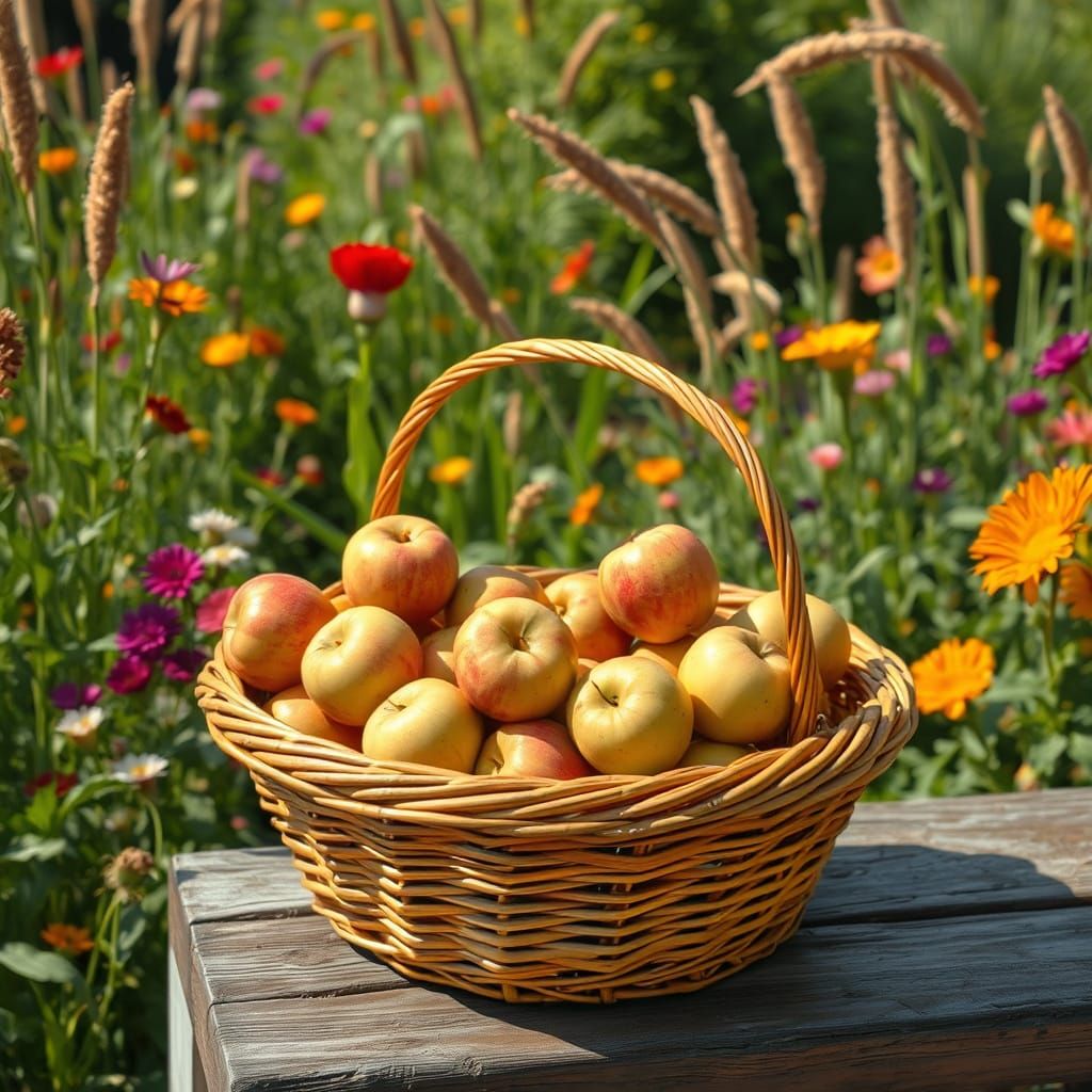 Summer Serenity: Apples in a Wicker Basket, Dutch Masters St...