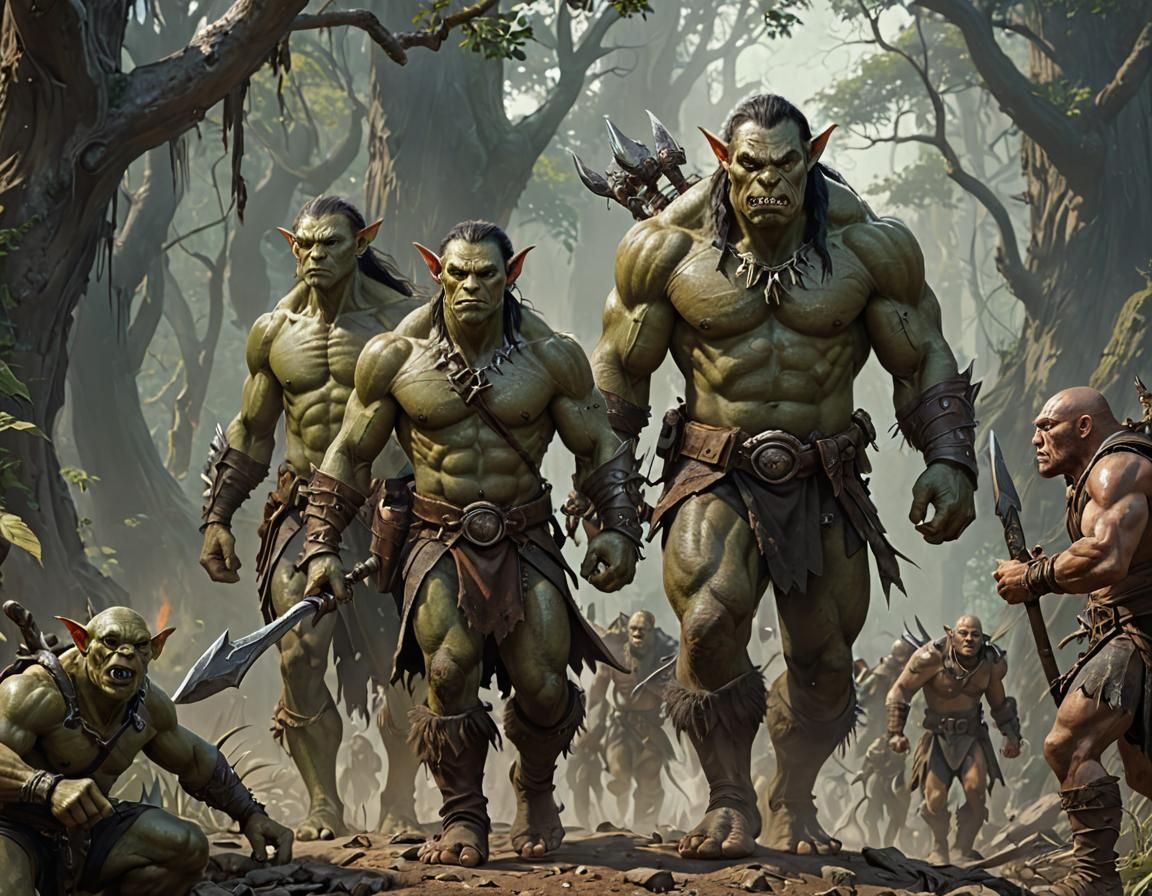 Human, Elf, and Orc Evolution Diagram