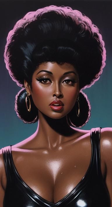 Phyllis Hyman with AI "eighties" hairstyle