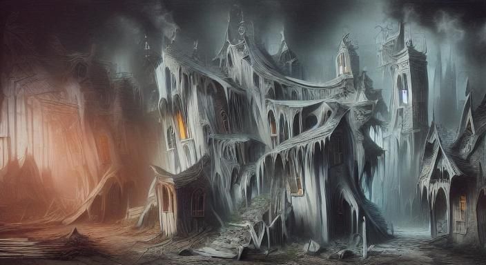 Eerie Ghosts in Graveyard Under Full Moon