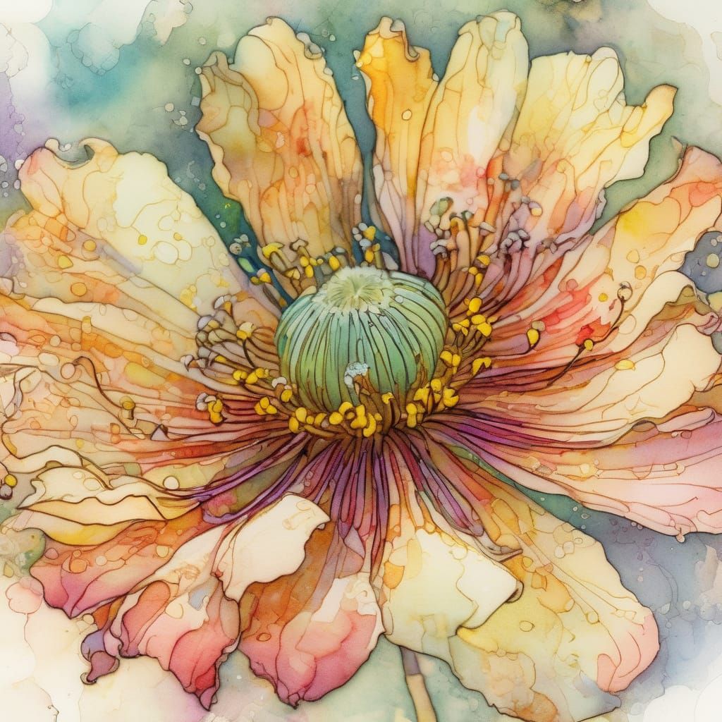 Delicate Wildflower in Vibrant Bokeh Lighting