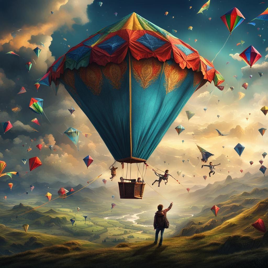 Dramatic Kite Flying in a Digital Matte Painting