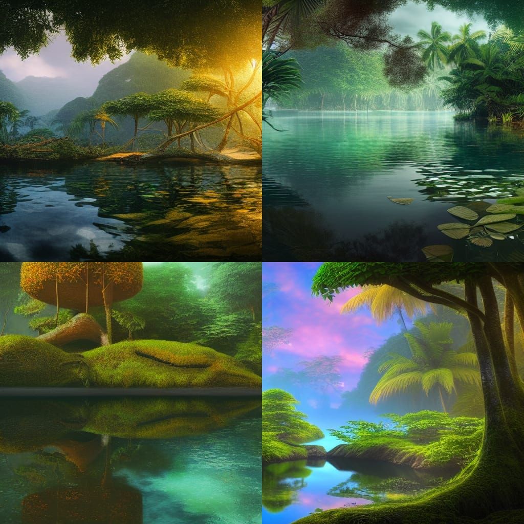 Tropical Island Forest in OctaneRender Style