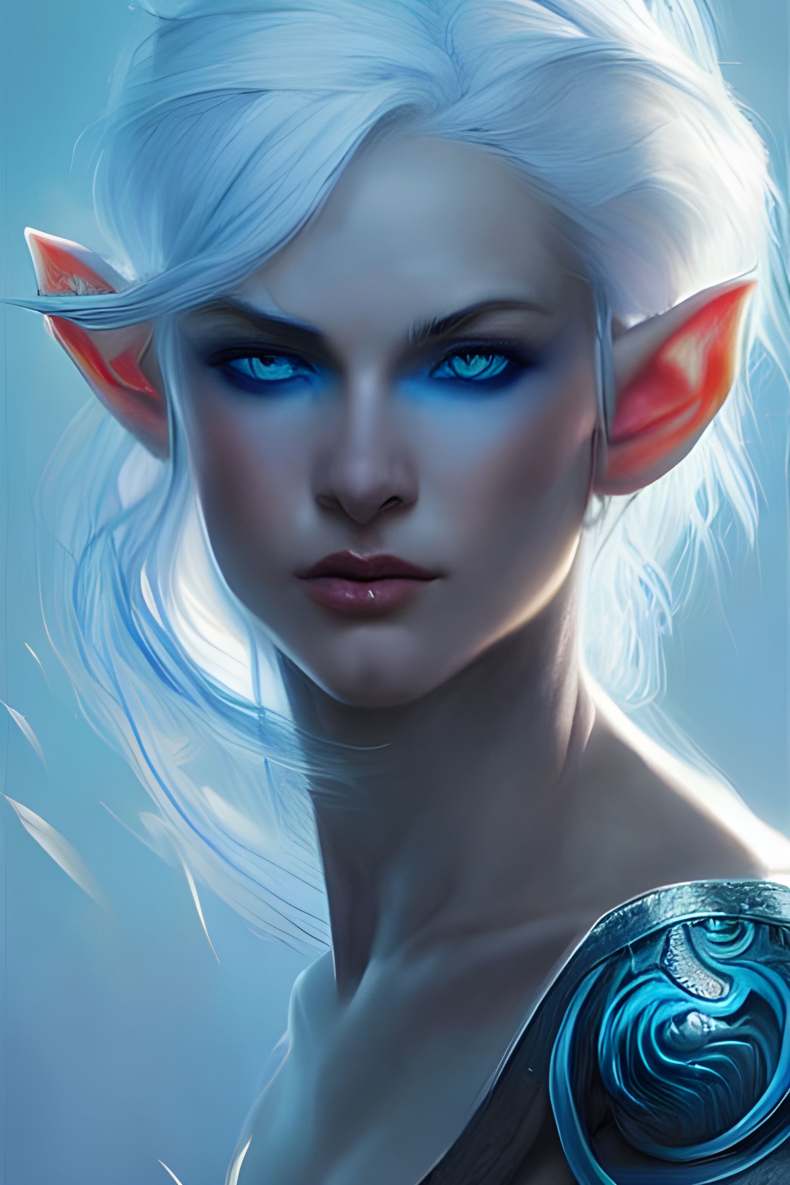 Gorgeous Elf Woman Portrait in Digital Art Style