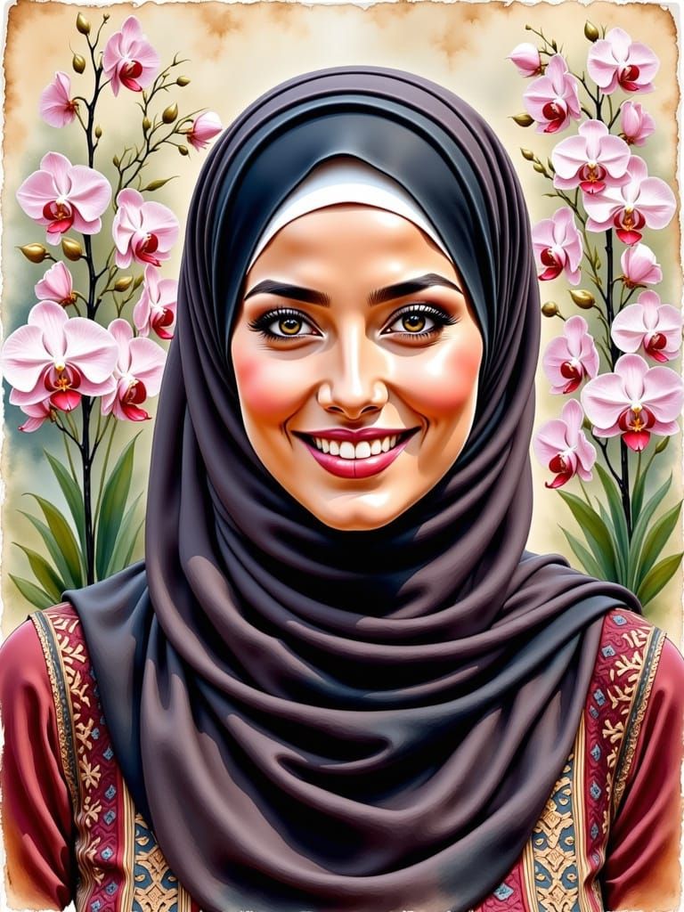 Beautiful Woman in Hijab with Genuine Smile