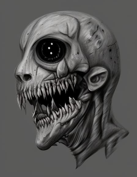 Ominous Nightmare Monster in Dystopian Wasteland