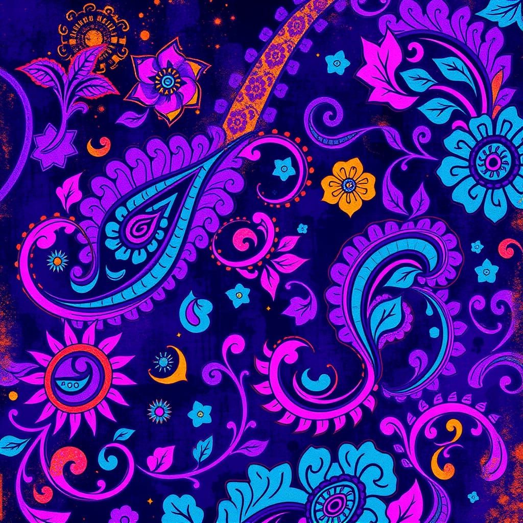 Electric Paisley Patterns in Mystic Harmony