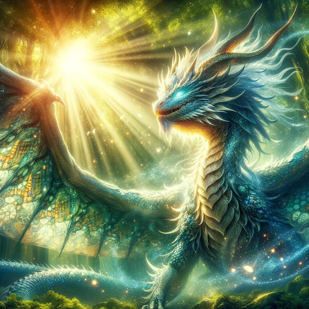 Majestic Water Dragon of Cosmic Secrets