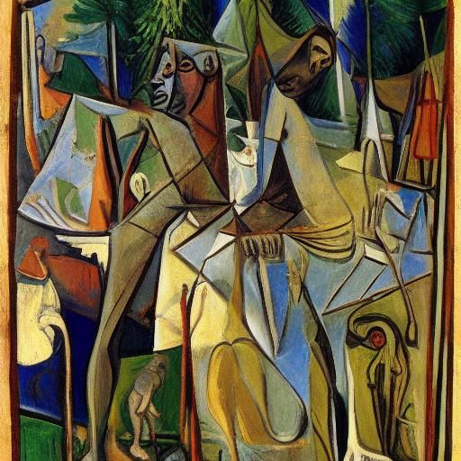 Moose in Disarray: Cubist-Iconographic Fusion