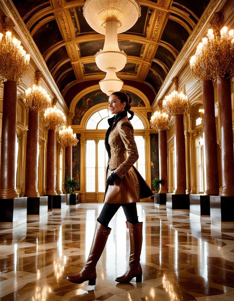 Equestrienne in Ballroom, Detailed and Lit