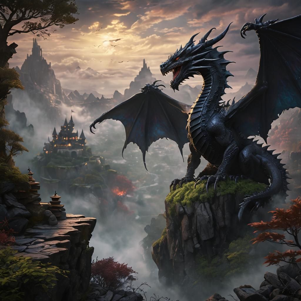 Black scaled dragon.