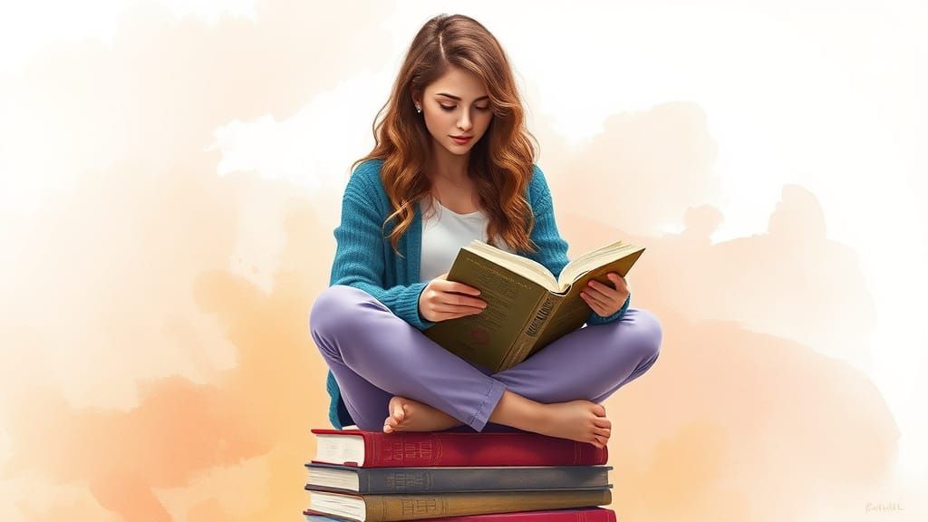 Enchanted Bookworm in Whimsical Realism