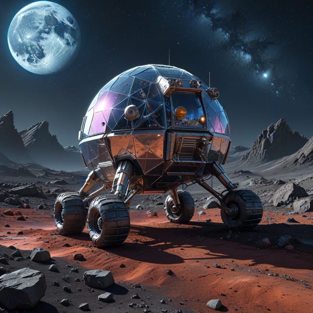 Lunar Base Basks in Celestial Radiance, a Hyper-Realistic Ma...